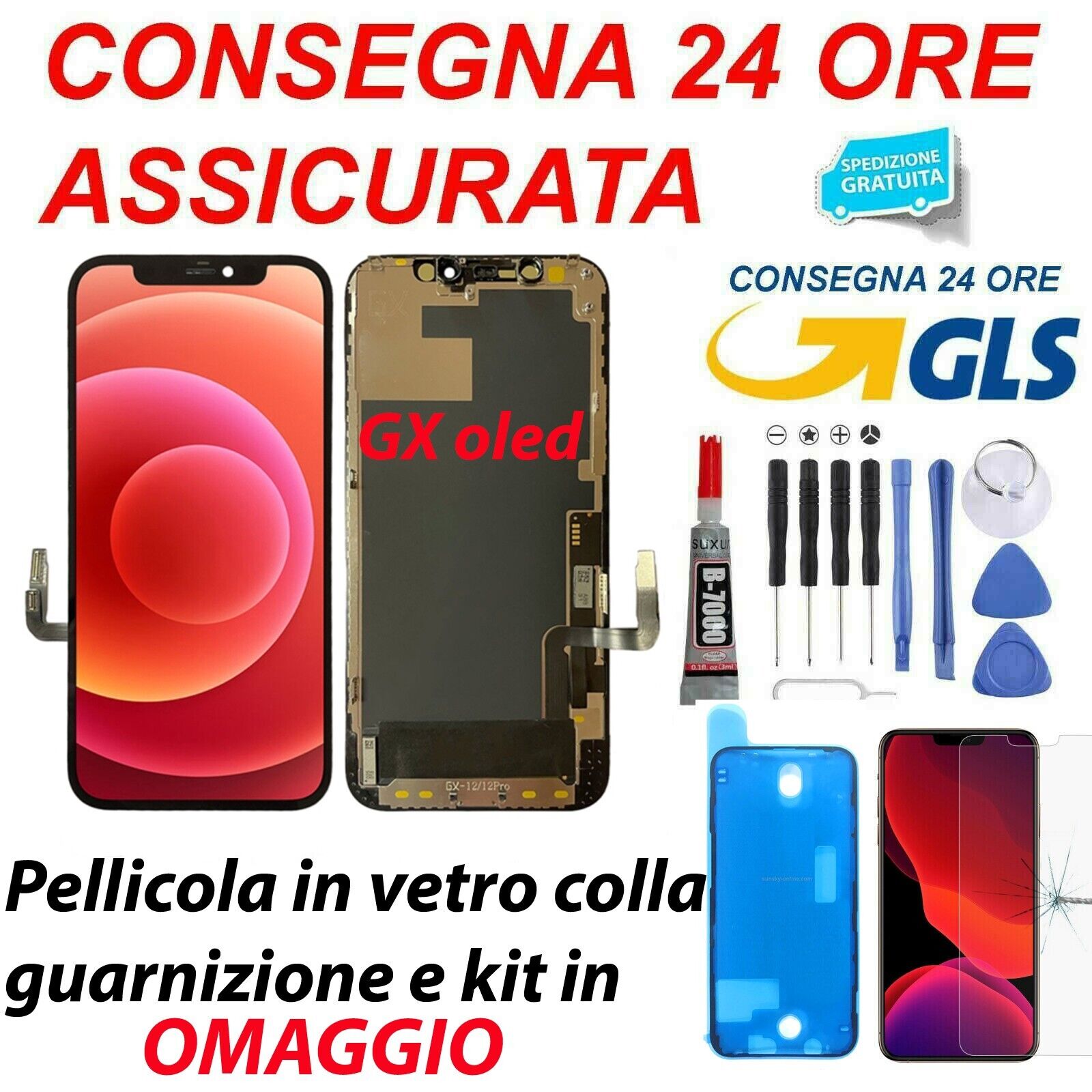 DISPLAY TOUCH SCREEN LCD OLED GX APPLE IPHONE 12 / 12 PRO SCHERMO MONI –  Abcreshop